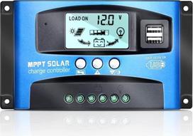 100A MPPT saulės įkrovimo valdiklis, saulės įkroviklio valdiklis su LCD ekranu, dviguba USB jungtimi, keliais apkrovos valdymo režimais, MPPT technine maksimalia įkrovimo srove