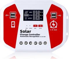 100A saulės energijos įkrovimo valdiklis 12V/24V/48V, su LED ekranu, 4 USB prievadai, saulės kolektorių valdiklis, pažangus PWM, pilnas 3 pakopų įkrovimo valdymas, skirtas AGM/Lifepo4/NCM saulės sistemai motorhome