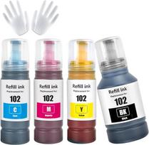 102 rašalo pakuotės, suderinamos su Epson EcoTank ET-2750 ET-2756 ET-2850 ET-2851 ET-2856 ET-3700 ET-3750 ET-3850 ET-4500 ET-4700 ET-4750 ET-4855 ET-4000 856 ET-1500 spausdintuvu (BK/C/M/Y)