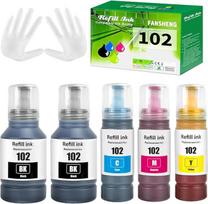 102 Tinte kompatibel mit epson 102 E102 Tintenfehlflaschen für Ecotank ET-4856 ET-2750 ET-2751 ET-4750 ET-2756 ET-3850 ET-4850 ET-2856 ET-3700 ET-3750 ET-4700 ET-2700 ET-15000(5 Pack)
