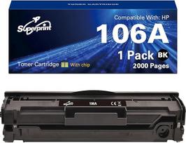 106A tonerio kasetė (su mikroschema), suderinama su HP W1106A 106A juodos spalvos toneriu, skirtu lazeriniams 107a 107w 107r MFP 135a 135w 135r 137fnw spausdintuvams (didelė, 2000 puslapių)