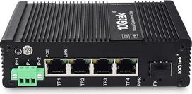 10Gtek 5 prievadų pramoninis DIN-juostelės Ethernet komutatorius DIN Rail, POE 802.3af/at, IP40, 1x Gigabit SFP lizdas su 20 km SFP siųstuvu, G0104i-P04, tvirtinamas ant DIN-juostelės (maitinimo šaltinis neįtrauktas)