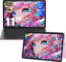 11 colių nešiojamasis kompiuteris "2 in 1" su lietimui jautriu ekranu, rožinės spalvos, N95 procesorius iki 3,4 GHz, 8GB DDR4 RAM, 512GB SSD, FHD IPS ekranas, konvertuojamas, apšviesta klaviatūra, interneto kamera, "WiFi", veido aptikimas, vokiška klavi