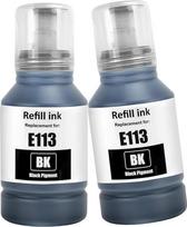 113 rašalas, suderinamas su Epson 113, skirtas Ecotank ET-16150 ET-16600 ET-16650 ET-16680 ET-5150 ET-5160 ET-5170 ET-5800 ET-5850 ET-5880 Pro ET-113 5000 ET-5800 ET-5850 ET-5880 spausdintuvui (BK*2)