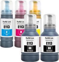113 rašalas, suderinamas su Epson 113, skirtas Ecotank ET-16150 ET-16600 ET-16650 ET-16680 ET-5150 ET-5160 ET-5170 ET-5800 ET-5850 ET-5880 Pro ET-113 5000 ET-5800 ET-5850 ET-5880 spausdintuvui (BK*2/C/M/Y)