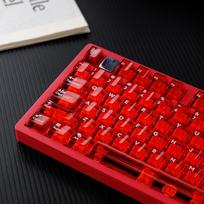 114 klavišų permatomi klavišų dangteliai PC "Cherry" profilio raudonų klavišų dangtelių rinkinys, tinkamas "Cherry Mx Switch" mechaninei klaviatūrai