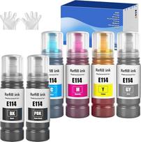 114 rašalas suderinamas su "Epson" 114 rašalo kasetėmis, skirtomis EP ET-8500 ET-8550 (6 vnt., juoda/fotografiškai juoda/žydra/magenta/geltona/pilka)