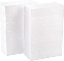12 stačiakampių putplasčio blokų pakuotė - lengvas polistireninis putplastis, 20 x 20 x 15 cm, skirtas gėlių kompozicijoms ir menui
