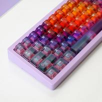 122 Tasten Gradient Purple Keycaps Cherry Profile Transparente Tastenkappen Set für 60 % 65 % 75 % Cherry Mx Switches Mechanische Tastatur