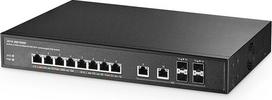 14 prievadų 10G komutatorius, 8x2,5G, 2x10G RJ45, 4x10G SFP+, nevaldomas Binardat metalinis eterneto komutatorius, skirtas žaidimams, NAS, smulkiajam verslui, montuojamas ant darbastalio ar stovo, Plug & Play