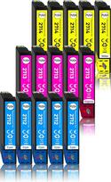 15 spalvotų kasečių rinkinys, suderinamas su Epson 27XL spausdintuvo kasetėmis, skirtomis Epson spausdintuvams WF-3620 WF-3640 WF-7110 WF-7210 WF-7610 WF-7620 WF-7710 WF-7715 WF-7720