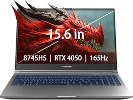 15,6 colių žaidimų nešiojamasis kompiuteris, 165 Hz IPS ekranas, "Ryzen 7 8745HS" (iki 4,9 GHz), RTX 4050, 24GB DDR5, 512GB SSD, 500 nit, apšviesta klaviatūra, galingas elektroninio sporto nešiojamasis kompiuteris žaidėjams ir kūrybos profesionalams