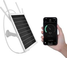 15W Solarbetriebenes WLAN-Router für den Außenbereich mit 4G LTE-Konnektivität, 50m WLAN-Reichweite für Garten, Farm & Ranch, IP66-wasserdicht, Lange Lebensdauer bei jedem Wetter, 26000-mAh-Akku