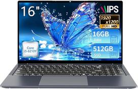 16 colių nešiojamasis kompiuteris su "Core i5-8210Y" procesoriumi (iki 3,6 GHz), 16GB RAM ir 512GB SSD (16GB RAM + 512GB SSD)