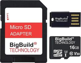 16GB itin greita "MicroSDHC" atminties kortelė 100MB/s, skirta "Tomtom GO Premium X" 10 klasės navigacijai U3 V30