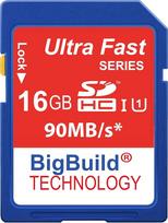 16GB itin sparti 90MB/s atminties kortelė, suderinama su "Sony Alpha ZVE10, ZVE10L, 7 III, ILCE7M3B.CEC fotoaparatais, 10 klasės SDHC
