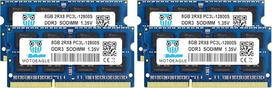16GB rinkinys (2x8GB) DDR3L 1600 MHz SODIMM PC3 PC3L 12800S 8GB 204 kontaktų 2Rx8 DDR3 1600 MHz be buferizavimo, neECC 1,35 V CL11 dviejų eilių nešiojamųjų kompiuterių atmintis (2 vnt.)