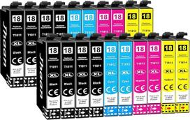 18XL daugiapakopės spausdintuvo kasetės, suderinamos su "Epson Expression Home XP-322 XP-305 XP-215 XP-225 XP-412 XP-422 XP-415 XP-325 XP-312 XP-205 (8 juodos, 4 žydros, 4 purpurinės, 4 geltonos)