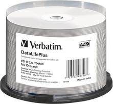 1x 50 Verbatim CD-R 80/700MB 52x White Wide Thermal Printable