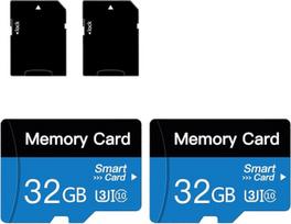 2 32GB talpos "MicroSD" atminties kortelių pakuotė, "Micro SD" kortelė su adapteriu, 10 klasės, UHS-I, A1, skirta išmaniesiems telefonams, dronams, vaizdo kameroms [32GB*2]