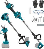 2 IN 1 Akku Astschere für Makita 18V Akkus, Bürstenlosen Elektrisch Astsäge Schere, Gartenschere Teleskopstange 1.35M, 28-40mm Schnittdurchmesser, LCD zum Beschneiden von Bäumen Obstbäumen (ohne Akku)