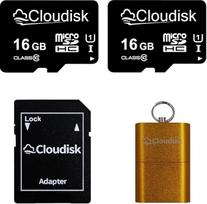 2 mikro SD kortelių pakuotė 16GB "Micro SDHC" atminties kortelė su SD adapteriu ir kortelių skaitytuvu, C10, A1, U1, UHS-I (16GB)