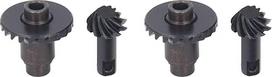 2 Paar Stahl Stirnradgetriebe Set Stahl Schwarz RC Vorderachse Hinterachse Stahlgetriebe für TRX4M 1/18 RC Crawler Auto Vordere Hinterachse (10/Komm)