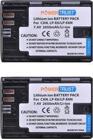2 pakuotės 2650 mAh LP-E6 LP-E6N baterija, suderinama su "Canon EOS R5, R6, R7, 80D, 70D, 60D, 7D Mark II, 7D, 6D MarkII, EOS 6D, EOS 5DS R, 5D Mark II, 5D Mark III, 5D Mark IV