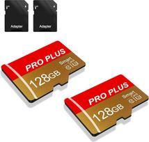 2 pakuotės atminties kortelių 128GB su adapteriu, didelės spartos atminties kortelė, UHS-I C10 A1 atminties TF kortelė planšetiniam kompiuteriui / mobiliajam telefonui / fotoaparatui / automobilio garso aparatūrai / žaidimų pultui (TF162 Red Gold 128GB)