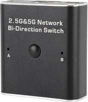 2 prievadų RJ45 2.5G 5G tinklo komutatorius, dvikryptis komutatorius 2 in 1 Out arba 1 in 2 Out, dviejų krypčių vidinis išorinis tinklo komutatoriaus adapteris, aliuminio lydinys, iki 1000Mbps