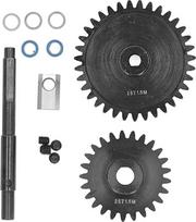 2 Stück Stirnräder, 1,5 m, Zahnrad aus gehärtetem Stahl und Antriebswellen-Set, Ersatz für 1/5 RC-Car (Schwester+Akha)