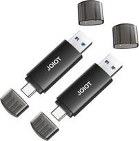 2 USB atmintinės 32GB 3.0 USB C atmintinė Mini USB C atmintinė Metalinė USB C atmintinė 2-in-1 USBC 32GB atmintinė Didelės spartos vandeniui atsparus "iOS" "Android" mobilusis telefonas "Linux" nešiojamasis kompiuteris Juoda