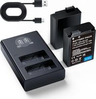 2 vnt. 2200 mAh EN-EL25 atsarginių baterijų su LCD dviejų lizdų įkrovikliu, suderinama su Nikon Z30 Z50 Z50 ZFC Z50ii fotoaparatais, patobulinta EN-EL25 baterija su ilga veikimo trukme, skirta intensyviam fotografavimui