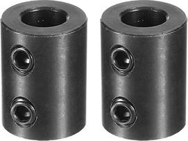 2 vnt. veleno jungtis, 3/8" skylė, 3/4" OD, 1" ilgis, juodas oksiduotas plienas, standi jungtis, motociklų jungtis, (2 varžtai)