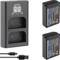 2 x "Blumax" akumuliatorius, suderinamas su "Olympus BLX-1" [2600 mAh] + plonas dvigubas įkroviklis BLX1, skirtas "Olympus OM-1" / "OM-1 Mark II" / "OM-3" ir "OM System OM-1