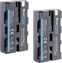 2 x "Blumax" baterija, suderinama su "Sony NP-F550 / NP-F530 / NP-F570" | 3500 mAh - LG elementas (Blackmagic NP-F570) - taip pat tinka įvairioms blykstėms Vaizdo lempos Lauko monitoriai