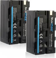 2 x "Blumax" baterija, suderinama su "Sony NP-F750 / F550 / F970 / F960-4000 mAh - taip pat tinka įvairioms blykstėms Vaizdo lemputėms Lauko monitoriams