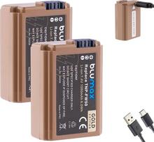 2 x "Blumax" baterija, suderinama su "Sony NP-FW50" | 1080 mAh - su C tipo USB įkrovimo prievadu, skirta "Sony Alpha 7 7II 7S II 6500" / "CyberShot DSC RX10 IV/ZV-E10