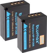 2 x "Blumax" akumuliatorius, suderinamas su "Fujifilm NP-W126s" | 1260 mAh - "Fuji NP-W126", skirtas X-A7 X-E4 X-H1 X-M5 / X-Pro3 X-T3 X-T30 II X-T200 / HS50EXR X100VI
