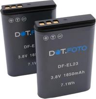 2 x Dot.Foto EN-EL23 atsarginė įkraunama fotoaparato baterija - 3,8 V / 1850 mAh - Nikon Coolpix B700, P600, P610, P900, S810c
