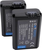 2 x Dot.Foto NP-FW50 Premium 7,4 V / 1080 mAh baterija, skirta "Sony ZV-E10", "Alpha 7", "A7", "A7", "A7II", "A7RII", "A7SII", "A7S", "A7S2", "A7R", "A7R2", "A5000", "A6000", "A6500", "A6300", "NEX-3", "NEX-5