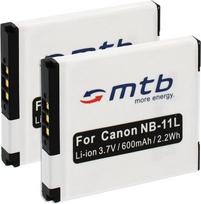 2 x NB-11L baterija, skirta Canon IXUS 155, 165, 170, 275 HS, 320 HS ... / PowerShot A2050, A3200, A4050 / SX400 is, SX420 ... - Daugiau modelių rasite sąraše
