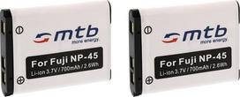 2 x NP-45 akumuliatorius, skirtas "FujiFilm FinePix XP50, XP60, Z10fd, Z20fd, Z30, Z31, Z33WP" (žr. sąrašą)