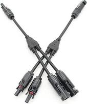 2-in-1-Parallelstecker, Y-Typ, 4 mm², 1000 V, Solar-Photovoltaik-Panel-Adapterkabel, Stecker auf Buchse, 1 Paar, 2 Jahre, Rot
