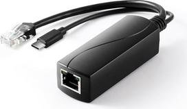 2.5G PoE 36W 12V/3A daliklis, PoE ir C tipo 12V/3A išvestis, 2.5Gbps Ethernet pagal IEEE802.3bt, Plug and Play (TYPEC5712BG)