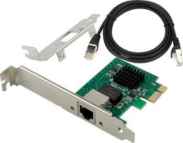 2.5GBase-T PCIe 3.1 tinklo adapteris su "Intel I225-V" + 3 pėdų "Cat8" eterneto kabelis 2500/1000/100Mbps PCI Express Gigabit Ethernet kortelė RJ45 LAN valdiklis "Windows 10/11" su