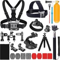 20 in 1 veiksmo kamerų priedai GoPro Hero 13 12 11 10 9 8 Max 7 6 5 4 Black GoPro 2018 Session Fusion Silver White Insta360 DJI SJCAM APEMAN AKASO ir kitoms kameroms