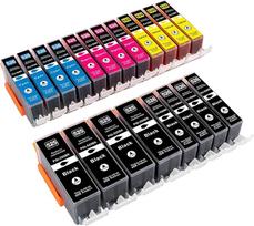 20 langelis Comp. XL rašalo kasetės Canon Pixma IP4800 IP4850 IP4900 IP4950 MG 5150 5250 5350 6150 6250 8150 8250 / Canon Pixma MG5100 MG5150 MG5200 MG5250 MG5300 MG5350 MG6150 MG6250 MG8150 MG8250 ix6550 MX885 Pakeičia Canon PGI-525BK CLI-526BK CLI-526C