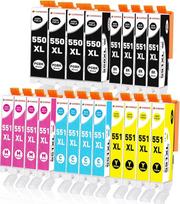 20 vnt. 550XL 551XL Druckerpatronen Kompatibilus su Canon PGI-550 CLI-551 550 551 XL Multipack für Pixma IP7250 MX925 MX920 MX725 MG5650 MG5550 MG6450 IX6850 MG7550 MG6650 MG5400 Patronen
