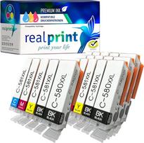 20 XXL spausdintuvų kasečių su lustu, atitinkančių Canon PGI-580 CLI-581. Tinka Canon Pixma TS705 (a) TS6350 (a) TS9550 spausdintuvams